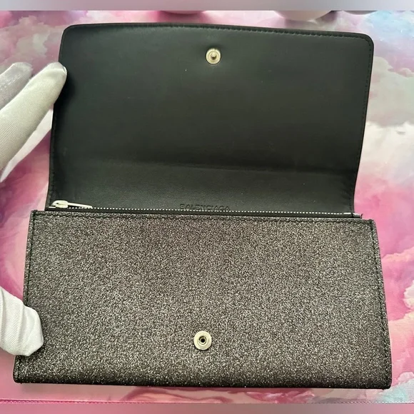 Balenciaga Silver Glitter Wallet/Clutch (NWOT; Silver/Gray) - Picture 4 of 12